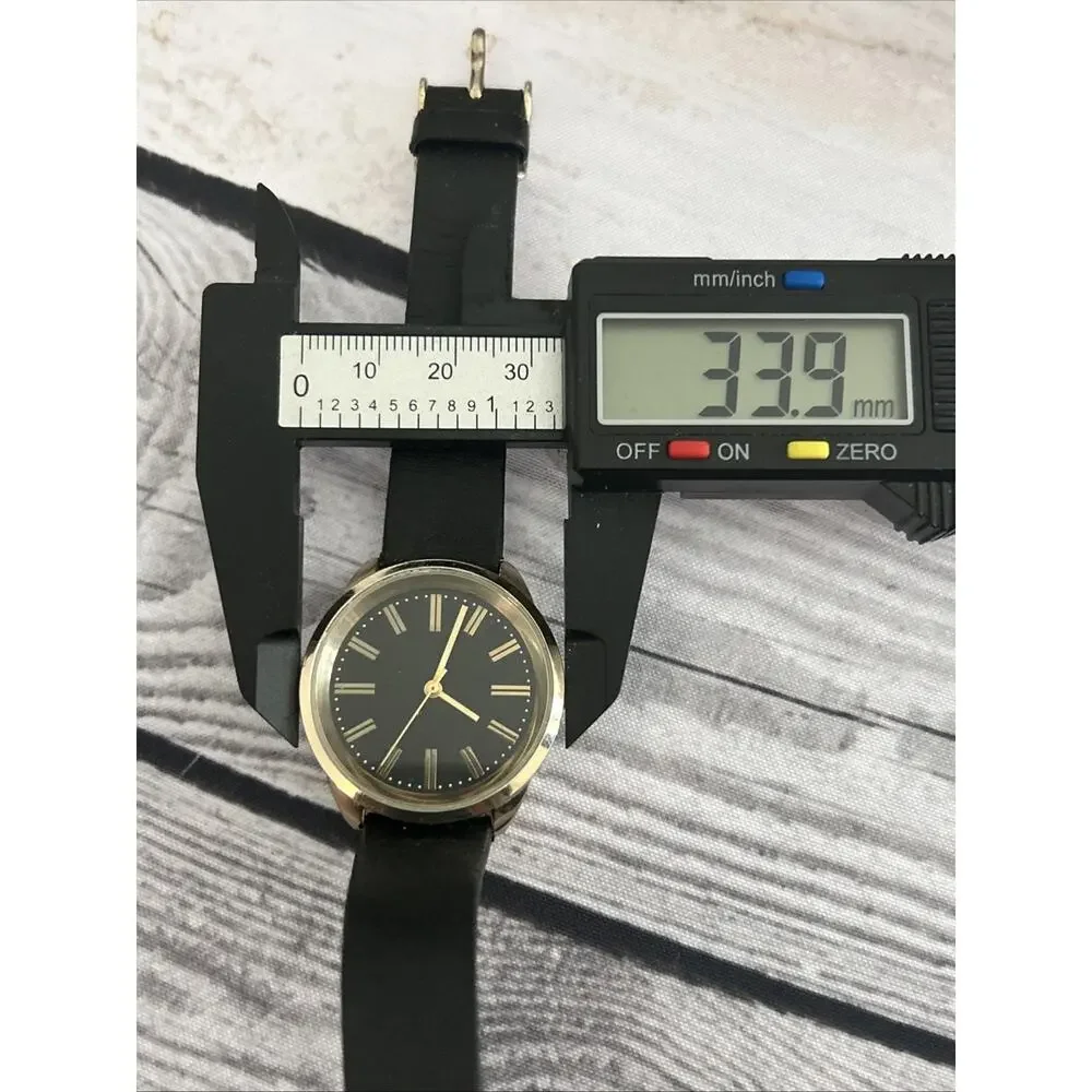 Gold Tone Black Band And Dial Women’s Quartz Watch